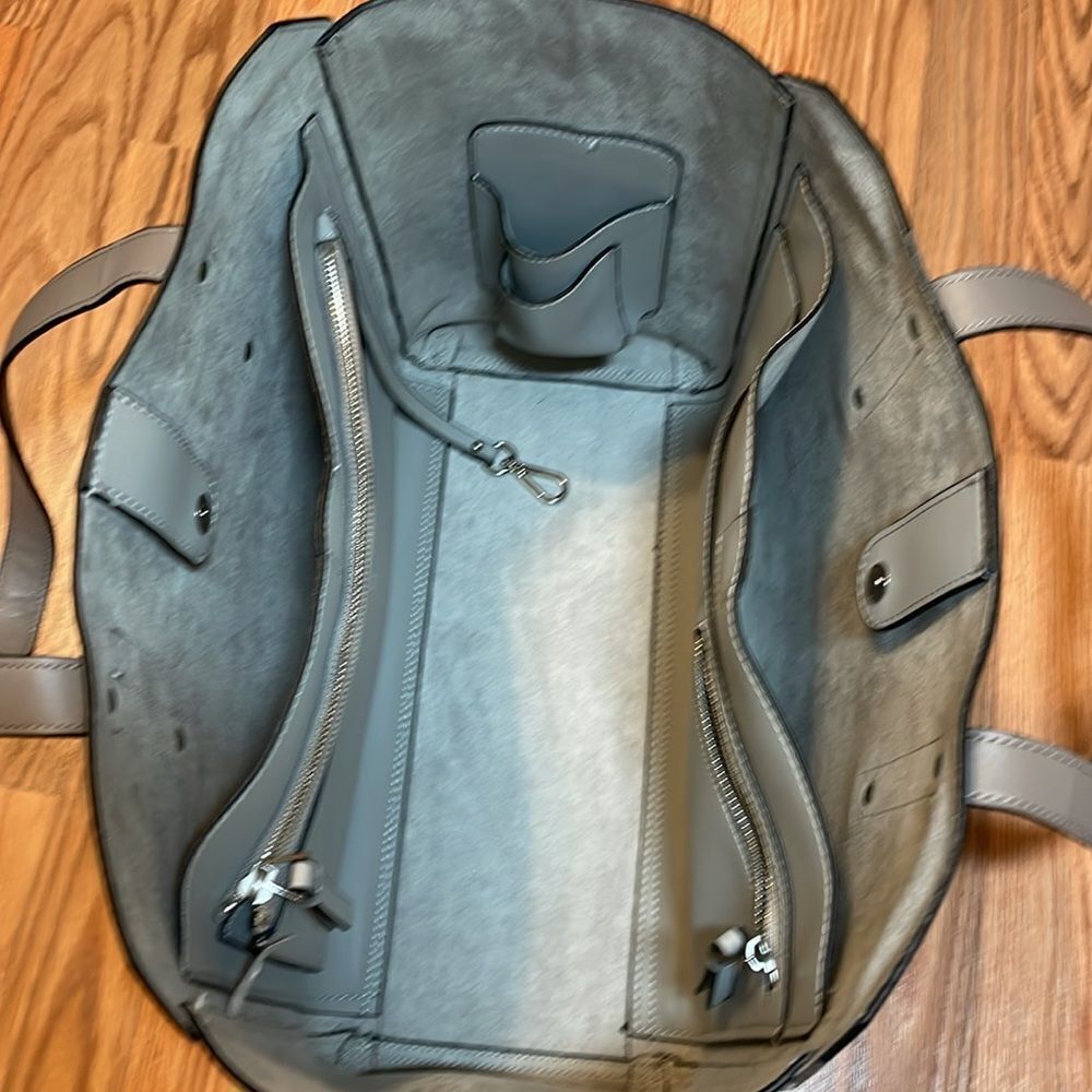 Ivanka Trump SoHo Leather Tote, work bag, Grey Taupe, Lg - Picture 9 of 16